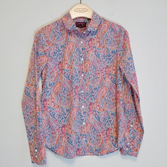 J. Crew Tops - J. Crew Women's Liberty of London Felix & Isabella Paisley Print Button Up Sz 6